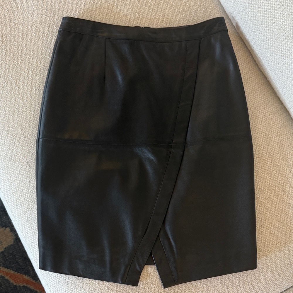 Halogen Black Women's Leather Pencil Skirt